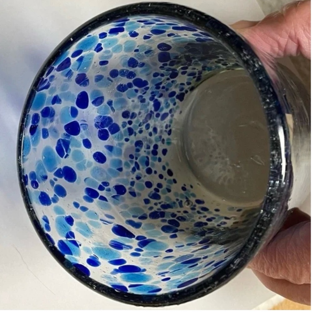Blue Speckled Glass Art Piece - Picture 6 of 13